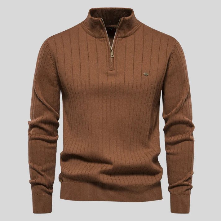 Half Zip Sweater - Langarm - Stehkragen - Strickpullover - Herren Pullover-HauteBerlin