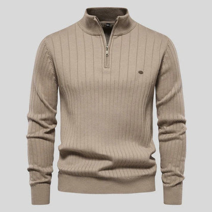 Half Zip Sweater - Langarm - Stehkragen - Strickpullover - Herren Pullover-HauteBerlin