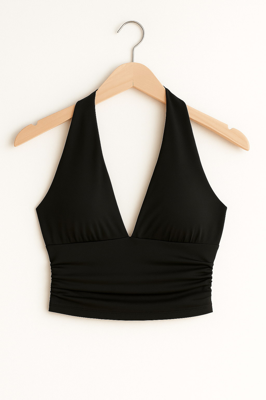 Halterneck-Top | V-Ausschnitt | Schmal geschnitten | Crop-Top | Damenoberteil-HauteBerlin