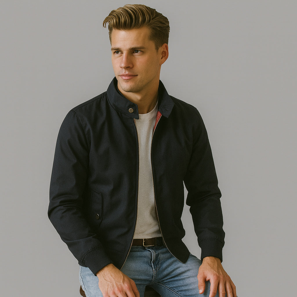 Harrington-Jacke | mit Reißverschluss | Herbst | Bomberjacke | Herrenjacke-HauteBerlin