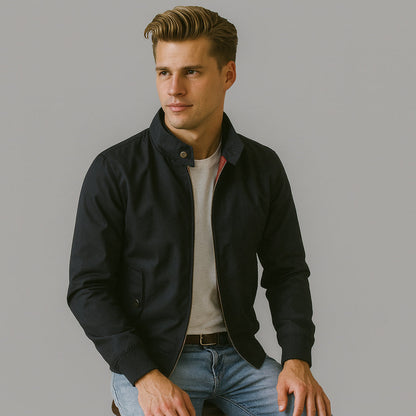 Harrington-Jacke | mit Reißverschluss | Herbst | Bomberjacke | Herrenjacke-HauteBerlin