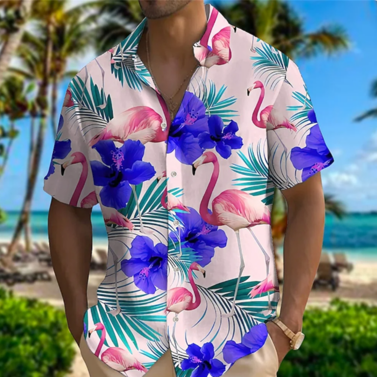 Hawaii Florale Bluse Für Männer-HauteBerlin