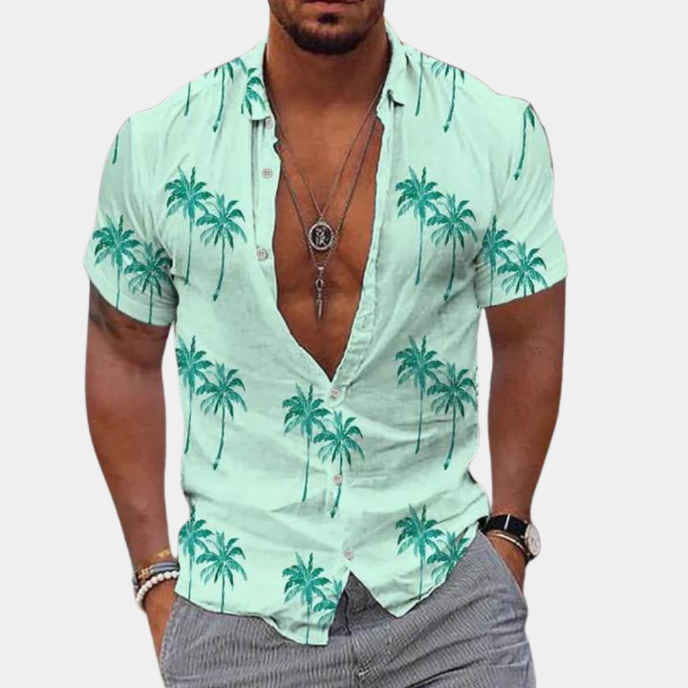 Hawaii-Hemd - Kurzärmeliges Button-Up-Hemd für Männer für den Sommer-HauteBerlin