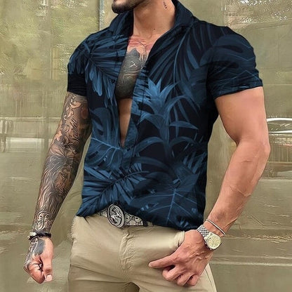 Hawaiihemd - Button-Up - Bedruckt - Kurzarmhemd - Herrenhemden-HauteBerlin