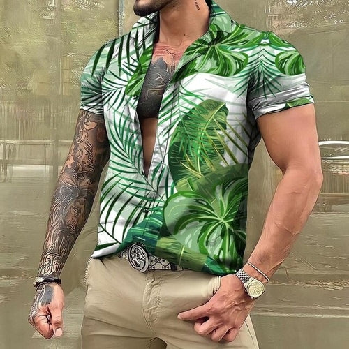 Hawaiihemd - Button-Up - Bedruckt - Kurzarmhemd - Herrenhemden-HauteBerlin