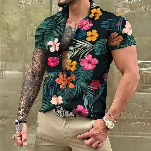 Hawaiihemd - Button-Up - Bedruckt - Kurzarmhemd - Herrenhemden-HauteBerlin