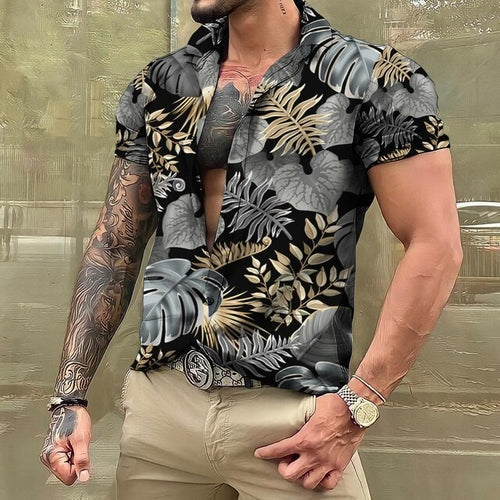 Hawaiihemd - Button-Up - Bedruckt - Kurzarmhemd - Herrenhemden-HauteBerlin