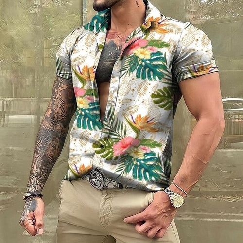 Hawaiihemd - Button-Up - Bedruckt - Kurzarmhemd - Herrenhemden-HauteBerlin