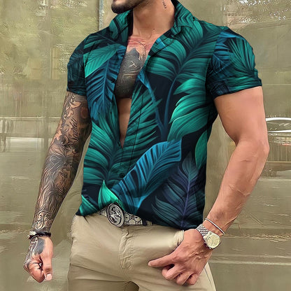 Hawaiihemd - Button-Up - Bedruckt - Kurzarmhemd - Herrenhemden-HauteBerlin