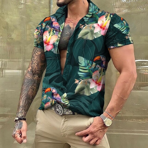 Hawaiihemd - Button-Up - Bedruckt - Kurzarmhemd - Herrenhemden-HauteBerlin