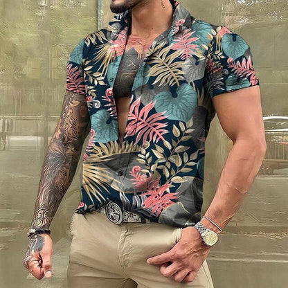 Hawaiihemd - Button-Up - Bedruckt - Kurzarmhemd - Herrenhemden-HauteBerlin