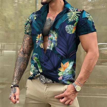 Hawaiihemd - Button-Up - Bedruckt - Kurzarmhemd - Herrenhemden-HauteBerlin
