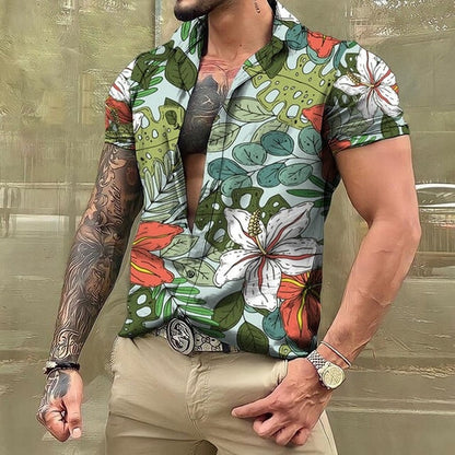 Hawaiihemd - Button-Up - Bedruckt - Kurzarmhemd - Herrenhemden-HauteBerlin