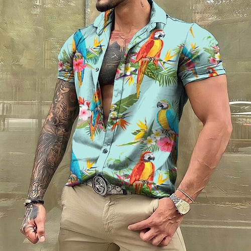 Hawaiihemd - Button-Up - Bedruckt - Kurzarmhemd - Herrenhemden-HauteBerlin