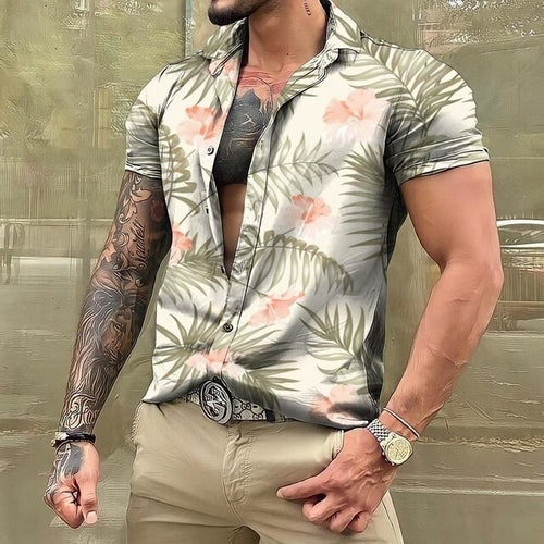 Hawaiihemd - Button-Up - Bedruckt - Kurzarmhemd - Herrenhemden-HauteBerlin