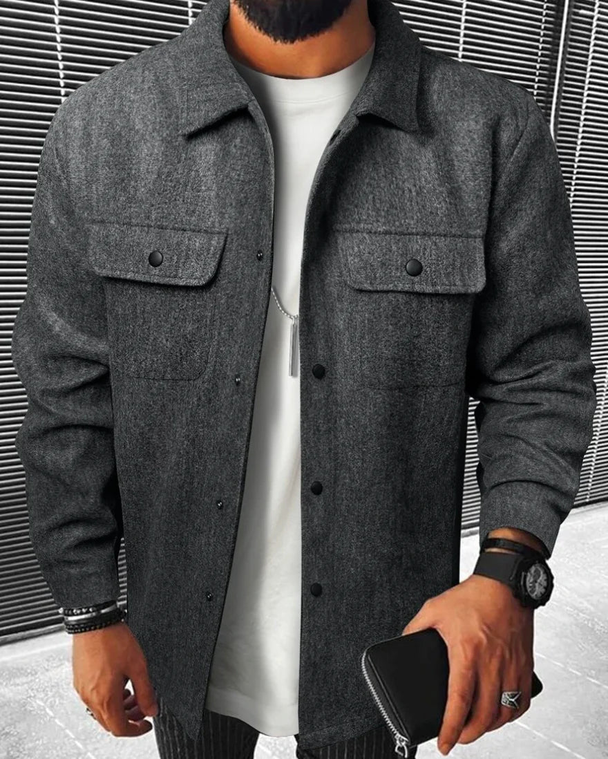 Hemdjacke – Herren-Langarm-Overshirt mit Knopfleiste-HauteBerlin