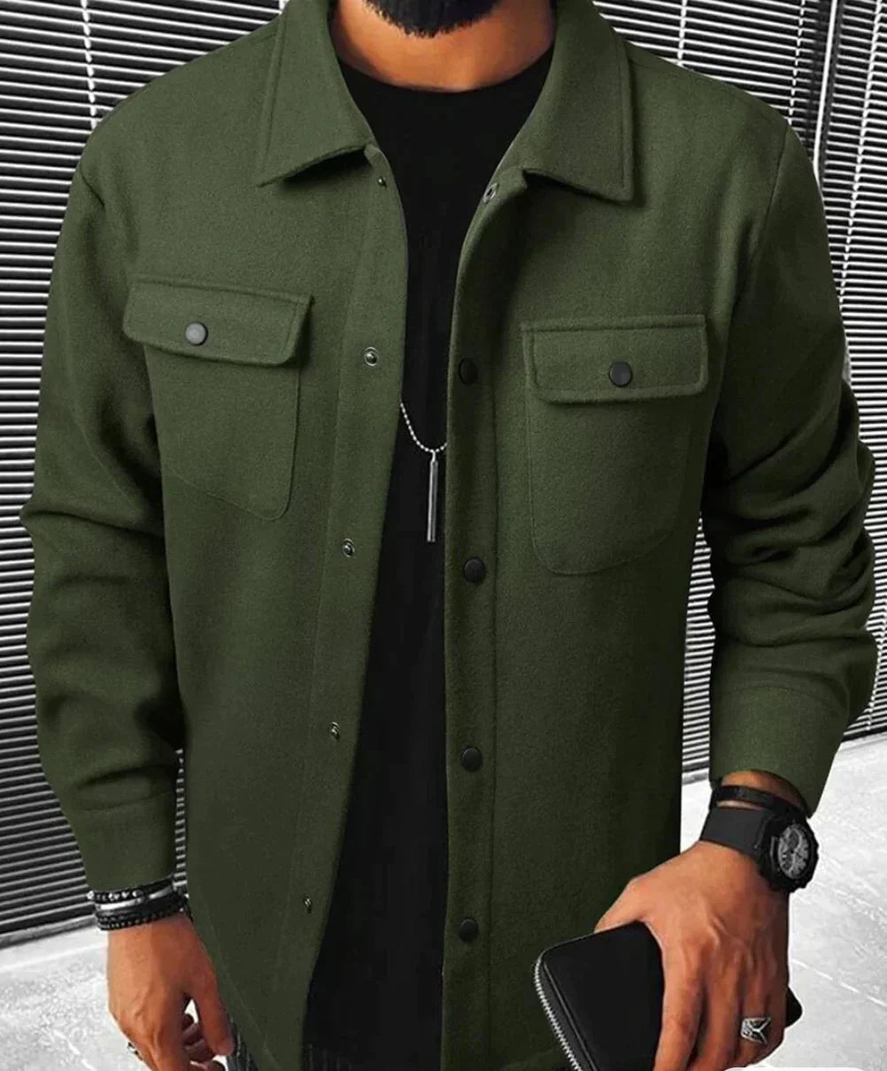 Hemdjacke – Herren-Langarm-Overshirt mit Knopfleiste-HauteBerlin