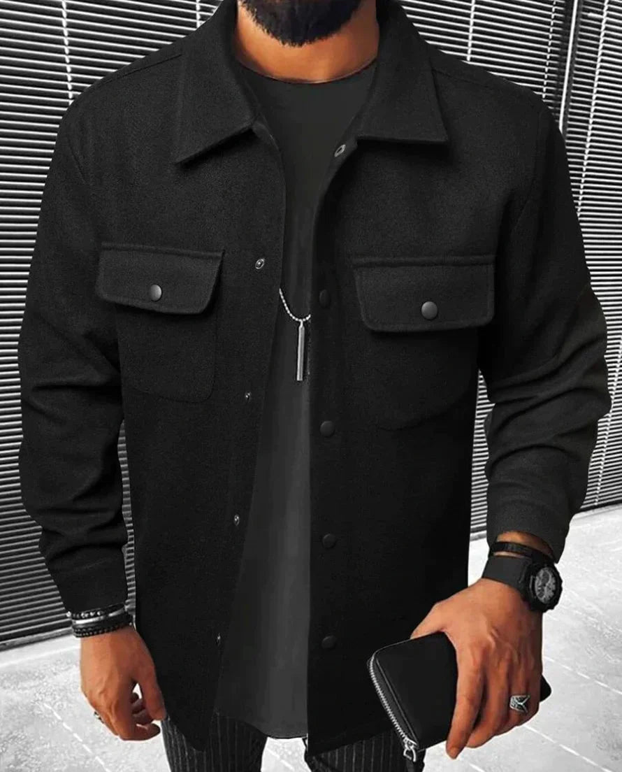 Hemdjacke – Herren-Langarm-Overshirt mit Knopfleiste-HauteBerlin