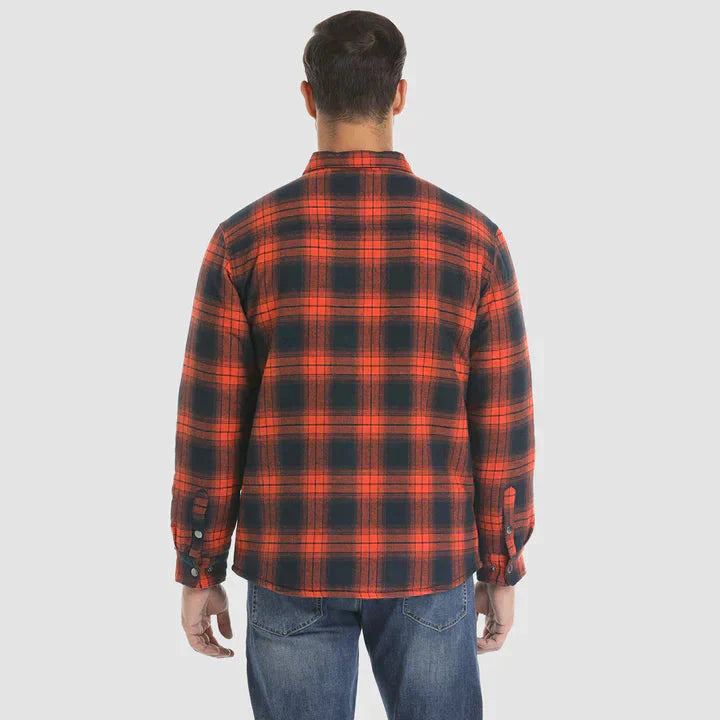 Hemdjacke – karierte, gesteppte Herren-Steppjacke mit Knöpfen-HauteBerlin