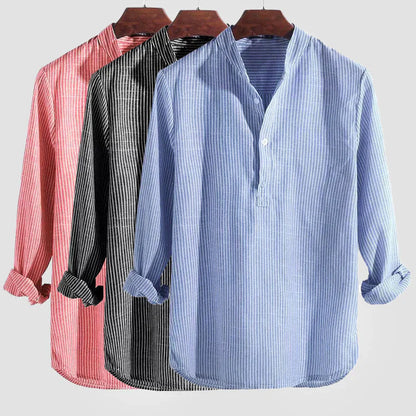 Henley-Shirt – Langärmliges gestreiftes Shirt für Männer-HauteBerlin