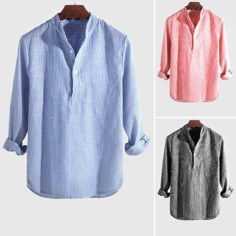 Henley-Shirt – Langärmliges gestreiftes Shirt für Männer-HauteBerlin