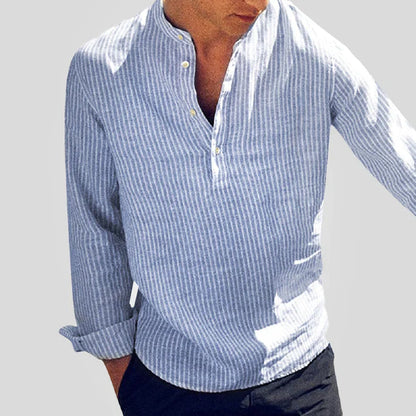 Henley-Shirt – Langärmliges gestreiftes Shirt für Männer-HauteBerlin