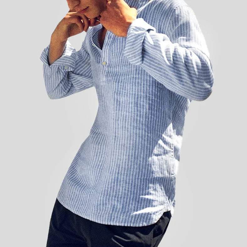 Henley-Shirt – Langärmliges gestreiftes Shirt für Männer-HauteBerlin