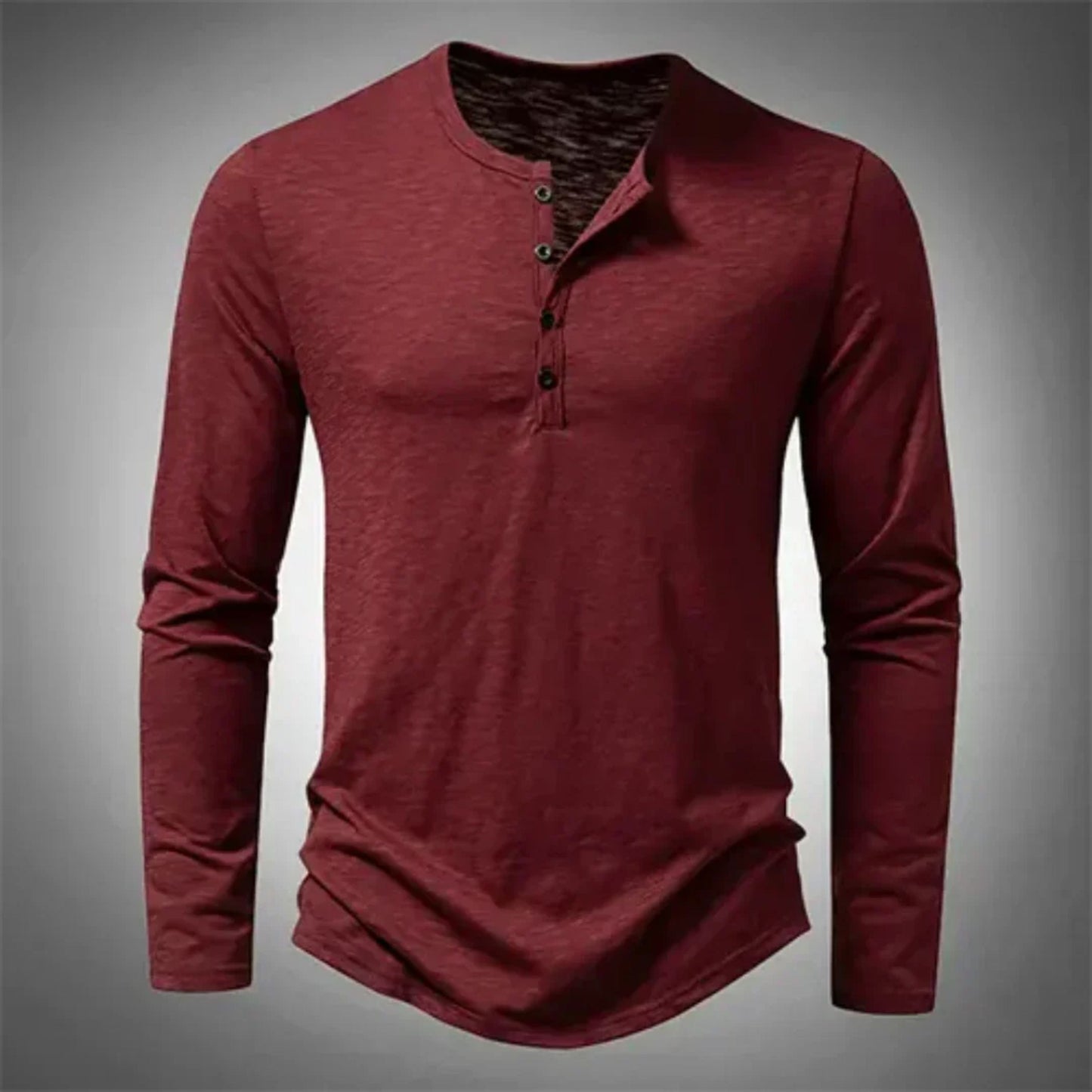 Henley-Shirt – Lässig – Halb geknöpft – Langarm-T-Shirt – Herrenbekleidung-HauteBerlin