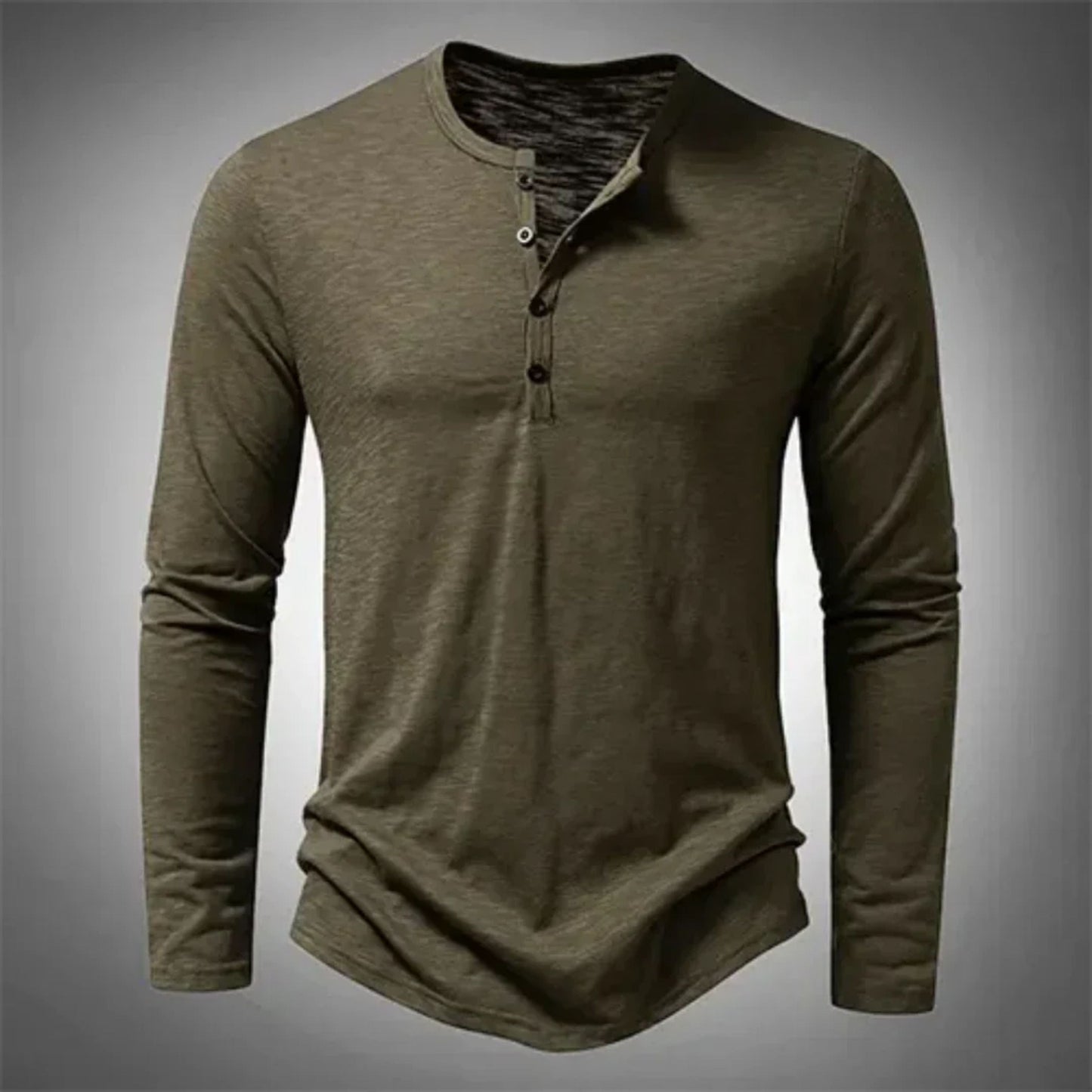 Henley-Shirt – Lässig – Halb geknöpft – Langarm-T-Shirt – Herrenbekleidung-HauteBerlin
