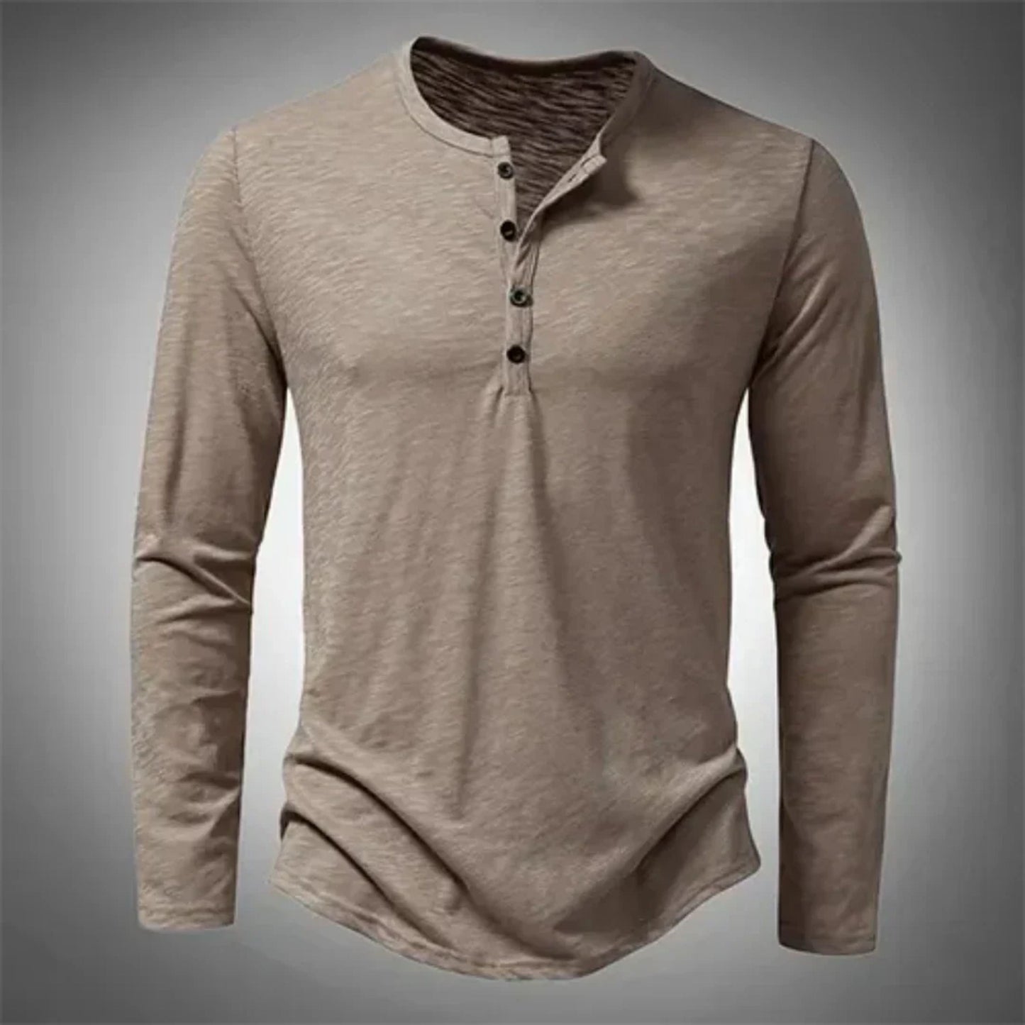 Henley-Shirt – Lässig – Halb geknöpft – Langarm-T-Shirt – Herrenbekleidung-HauteBerlin