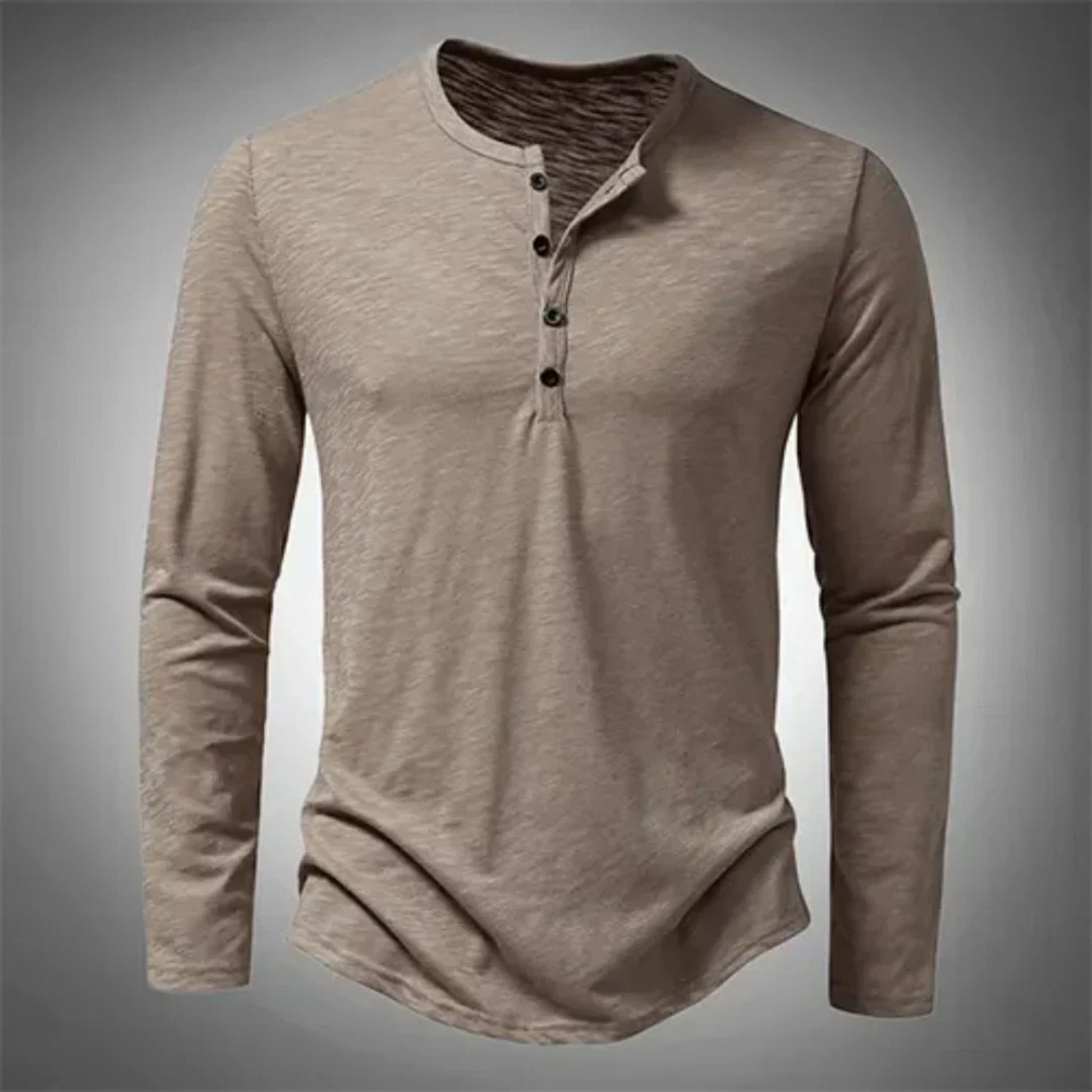 Henley-Shirt – Lässig – Halb geknöpft – Langarm-T-Shirt – Herrenbekleidung-HauteBerlin