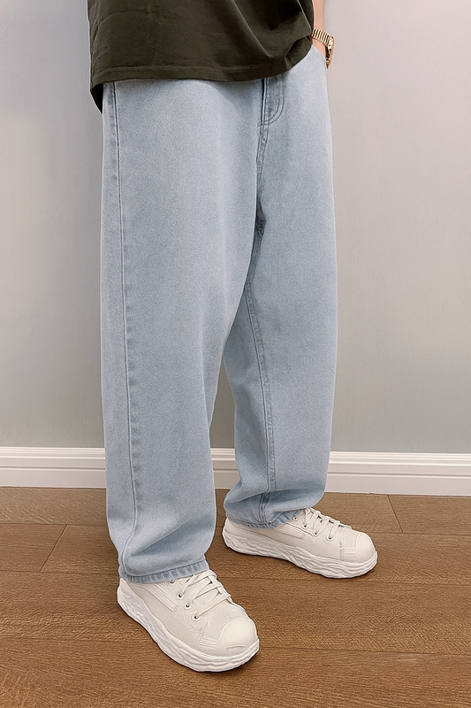 Loose Fit Jeans - Herren Stonewash Hip Hop Baggy Jeans