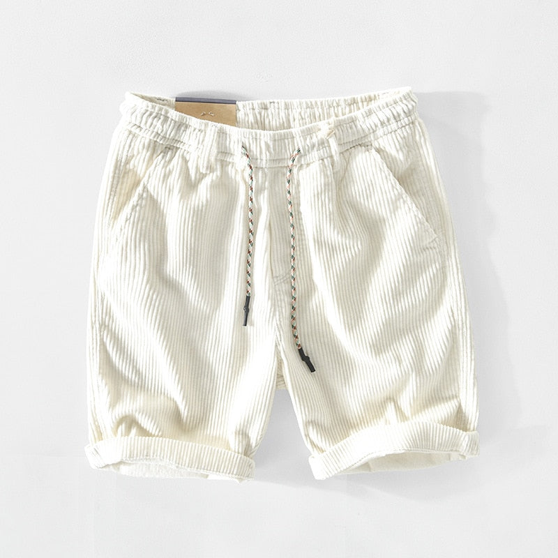 Herren-Cordshorts | Elastischer Bund | Locker sitzend | Sommershorts | Herren-Shorts-HauteBerlin