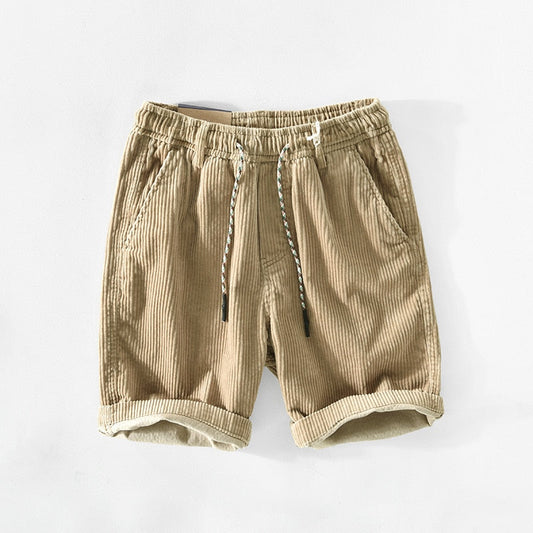 Herren-Cordshorts | Elastischer Bund | Locker sitzend | Sommershorts | Herren-Shorts-HauteBerlin