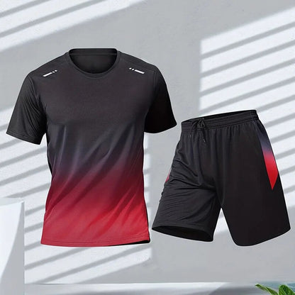 Herren Gymnastik Set - Zweiteilig - Schnell trocknend - Shorts und T-Shirt Set - Trainingskleidung für Männer-HauteBerlin