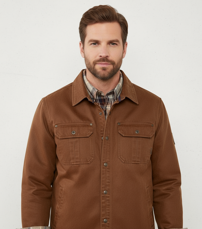 Herren-Overshirt – Lässig – Mit Knöpfen – Jeanshemd – Hemdjacke-HauteBerlin