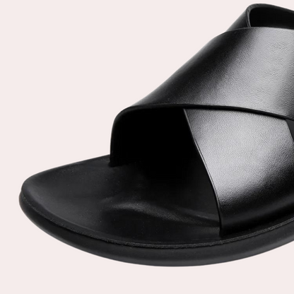Herren-Pantoletten – Slipper – Leder – Sommerschuhe – Herrensandalen-HauteBerlin