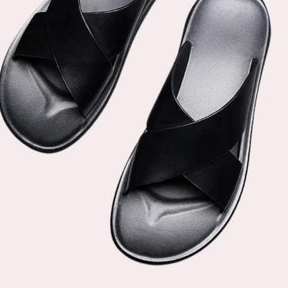 Herren-Pantoletten – Slipper – Leder – Sommerschuhe – Herrensandalen-HauteBerlin