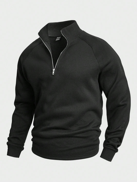 Herren-Pullover mit halbem Reißverschluss | Warm | Winter | Sweatshirt | Herren-Pullover mit Viertelreißverschluss-HauteBerlin
