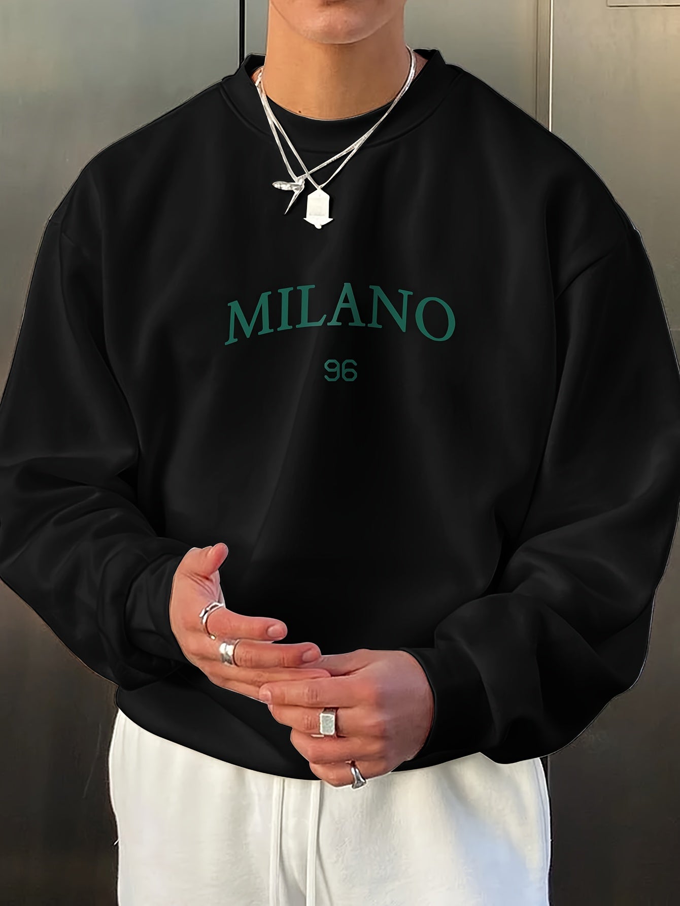 Herren-Sweatshirt – Rundhalsausschnitt – Print – Oversize-Sweatshirt – Oversize-Pullover-HauteBerlin