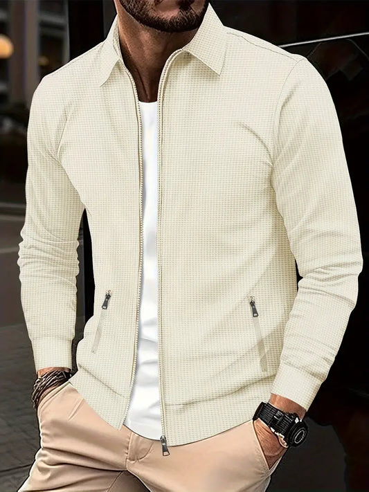Herren-Sweatshirt mit Reißverschluss – durchgehend – Taschen – Reißverschluss – Herrenjacke-HauteBerlin