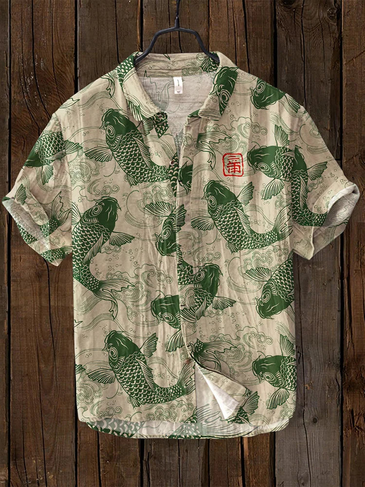 Herren-T-Shirt | Geknöpft | Bedruckt | Kurzarm-Shirt | Herren-Shirts-HauteBerlin