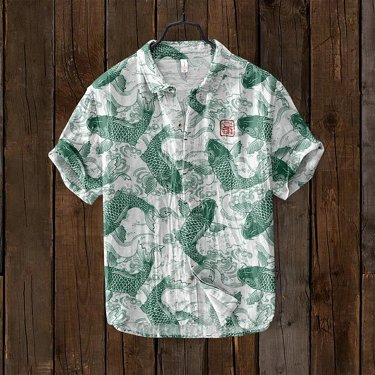 Herren-T-Shirt | Geknöpft | Bedruckt | Kurzarm-Shirt | Herren-Shirts-HauteBerlin