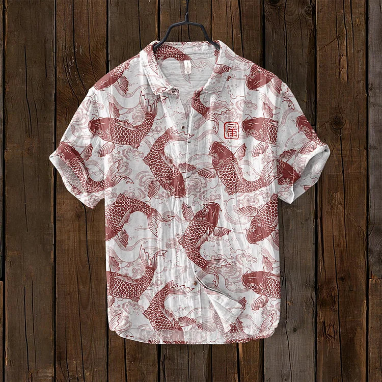 Herren-T-Shirt | Geknöpft | Bedruckt | Kurzarm-Shirt | Herren-Shirts-HauteBerlin