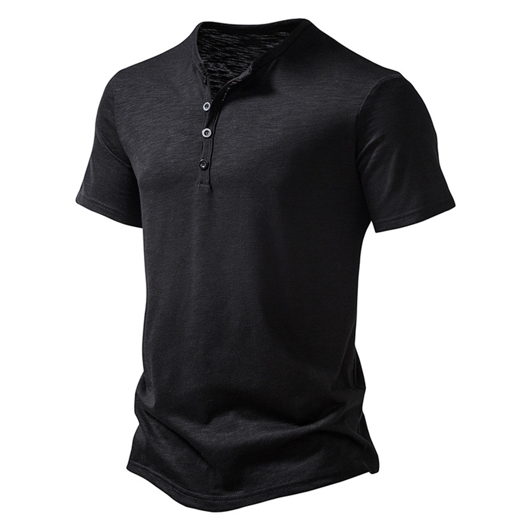 Herren T-Shirt - Quarter Button - Leichtgewicht - Schlichtes T-Shirt - Sommerhemd-HauteBerlin