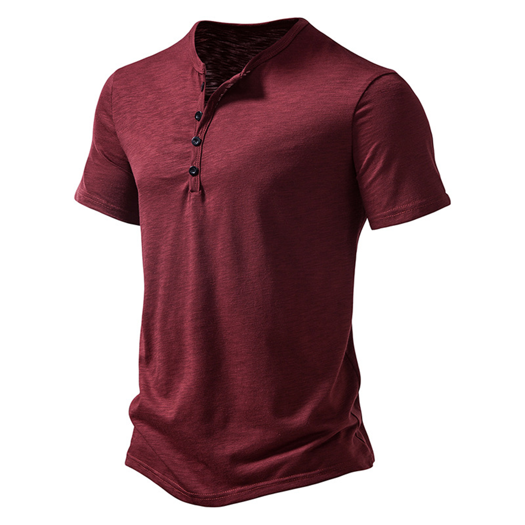 Herren T-Shirt - Quarter Button - Leichtgewicht - Schlichtes T-Shirt - Sommerhemd-HauteBerlin