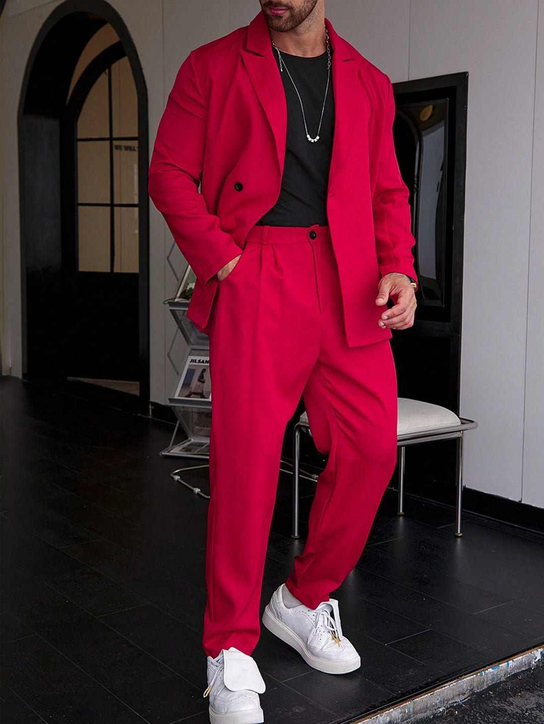 Herrenanzug | Relaxed Fit | Bundfaltenhosen | Blazer und Hosenset | Zweiteiliges Set für Herren-HauteBerlin