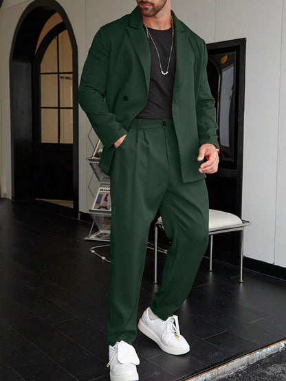 Herrenanzug | Relaxed Fit | Bundfaltenhosen | Blazer und Hosenset | Zweiteiliges Set für Herren-HauteBerlin