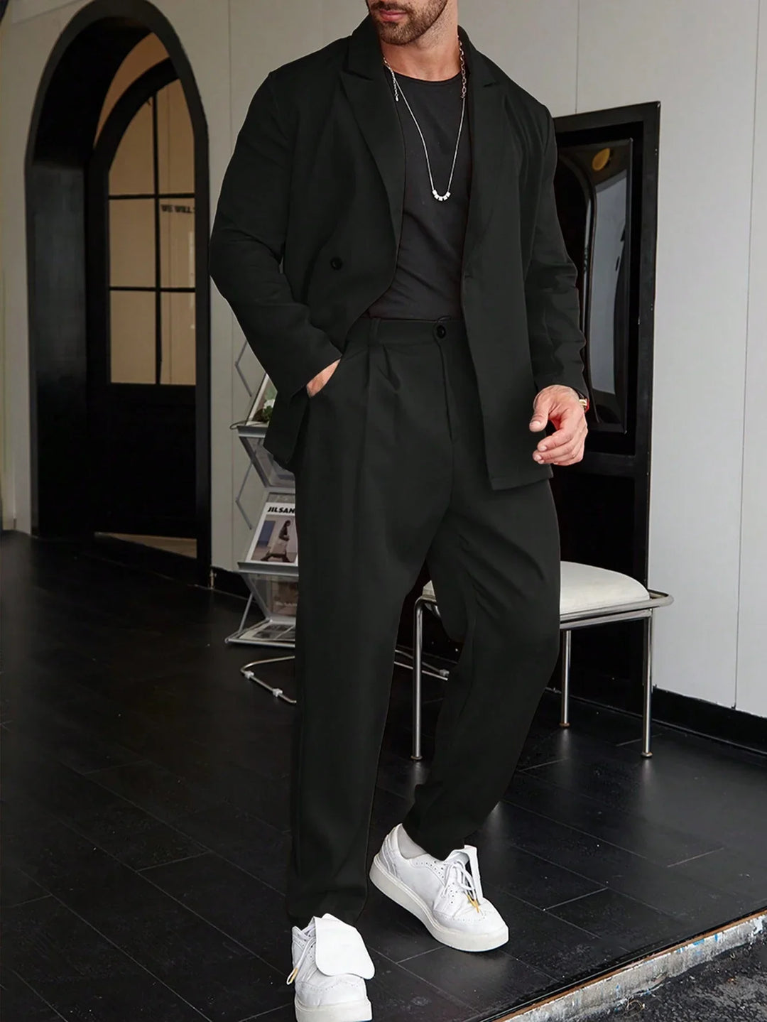 Herrenanzug | Relaxed Fit | Bundfaltenhosen | Blazer und Hosenset | Zweiteiliges Set für Herren-HauteBerlin