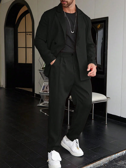 Herrenanzug | Relaxed Fit | Bundfaltenhosen | Blazer und Hosenset | Zweiteiliges Set für Herren-HauteBerlin